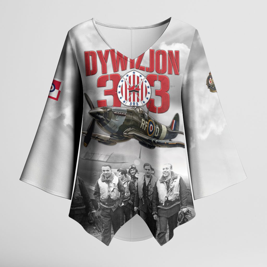 Polish 303 Squadron Kimono Sleeve Blouse Battle Of Britain Air Heroes