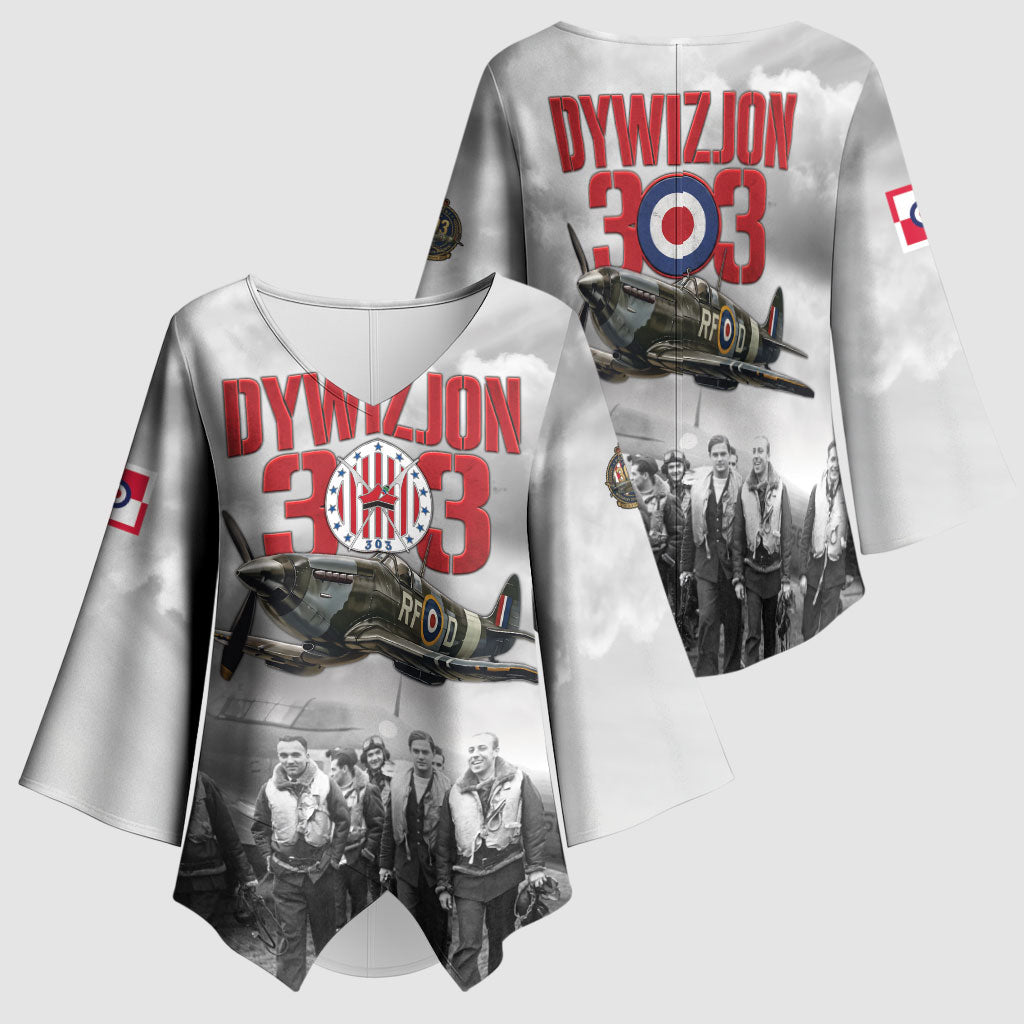 Polish 303 Squadron Kimono Sleeve Blouse Battle Of Britain Air Heroes