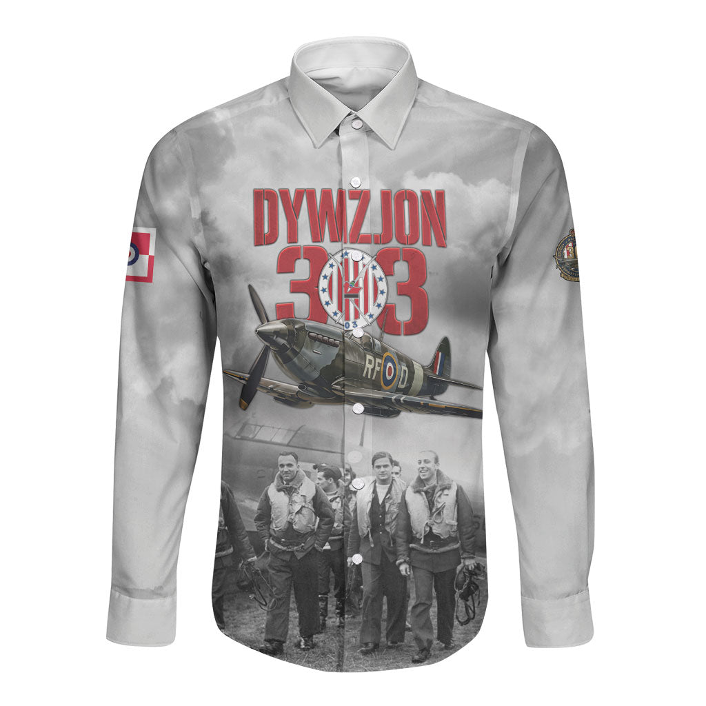 Polish 303 Squadron Long Sleeve Button Shirt Battle Of Britain Air Heroes