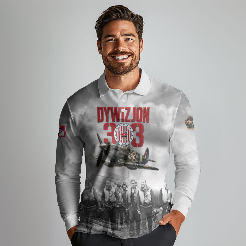 Polish 303 Squadron Long Sleeve Polo Shirt Battle Of Britain Air Heroes