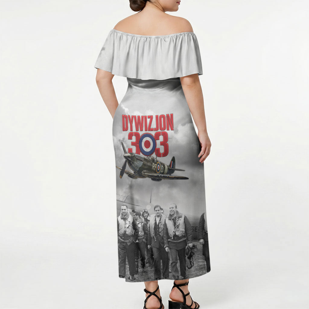 Polish 303 Squadron Off Shoulder Maxi Dress Battle Of Britain Air Heroes