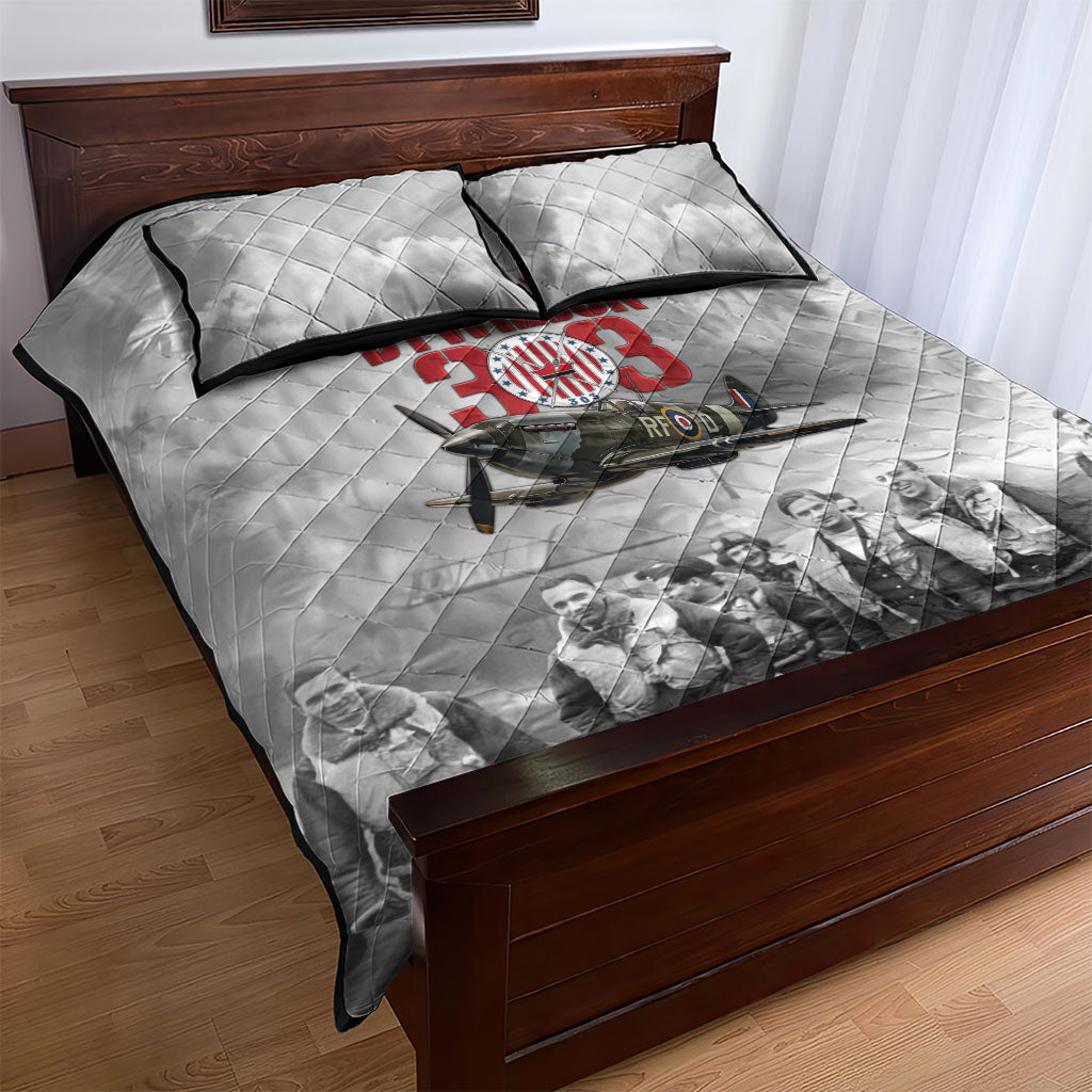 Polish 303 Squadron Quilt Bed Set Battle Of Britain Air Heroes
