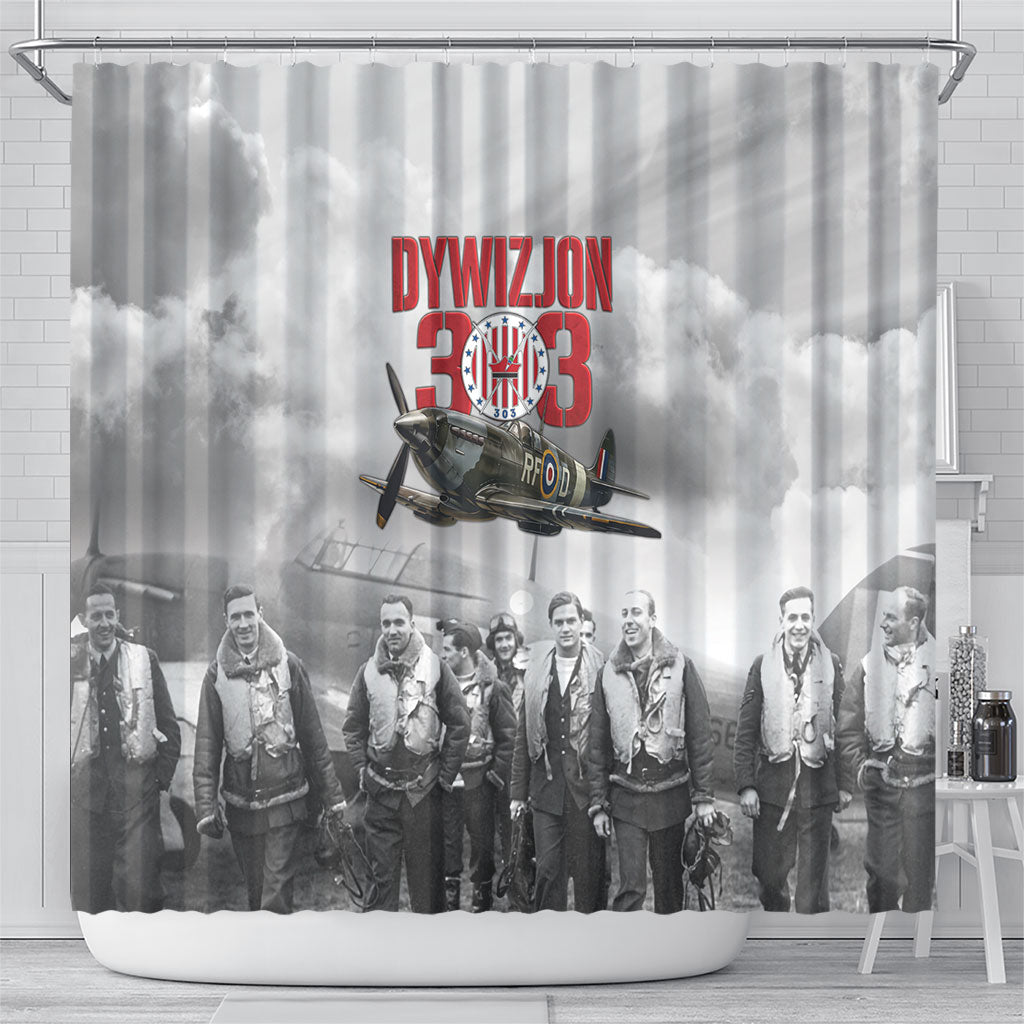 Polish 303 Squadron Shower Curtain Battle Of Britain Air Heroes