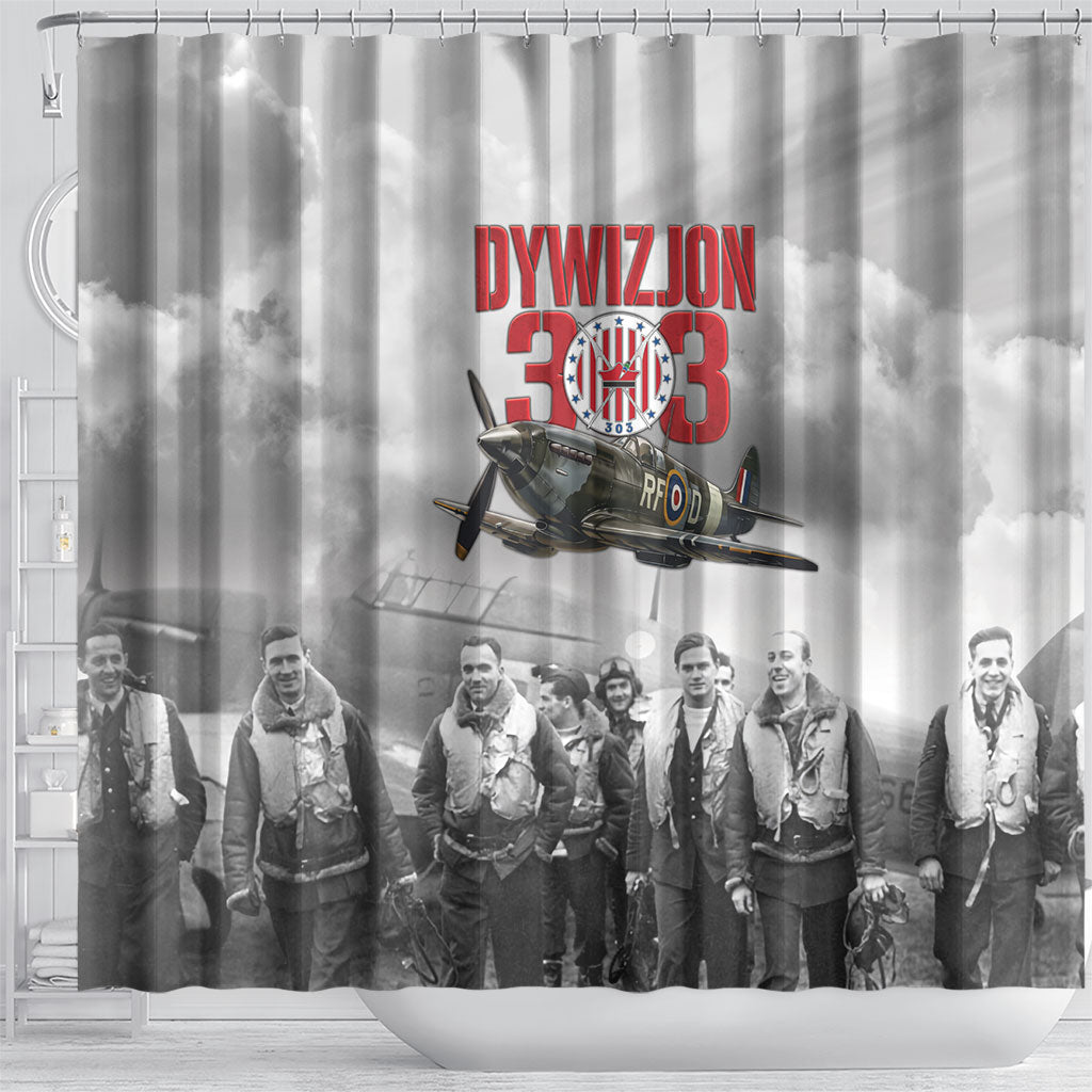 Polish 303 Squadron Shower Curtain Battle Of Britain Air Heroes