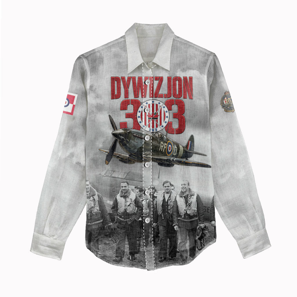 Polish 303 Squadron Women Casual Shirt Battle Of Britain Air Heroes