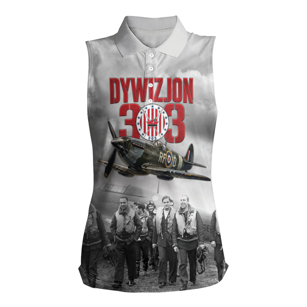 Polish 303 Squadron Women Sleeveless Polo Shirt Battle Of Britain Air Heroes