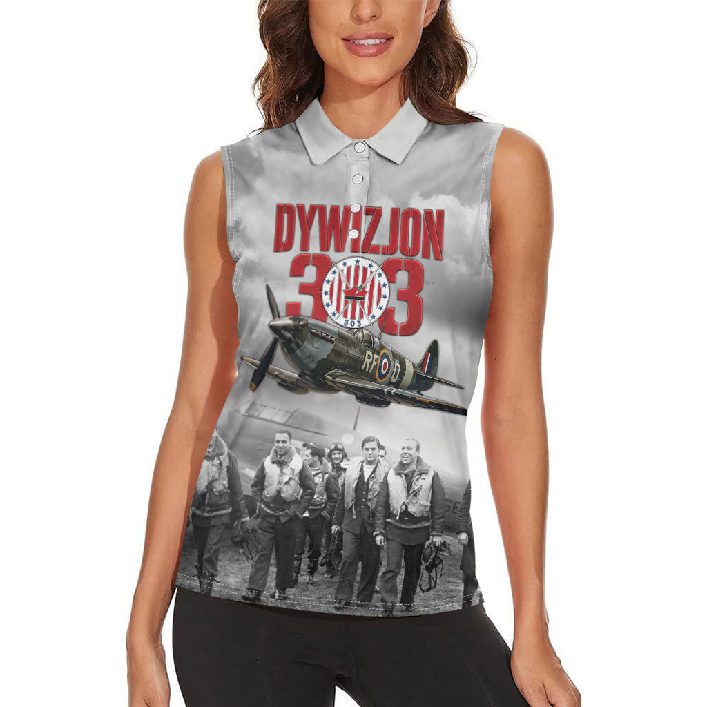 Polish 303 Squadron Women Sleeveless Polo Shirt Battle Of Britain Air Heroes