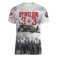 Polish 303 Squadron Women V-Neck T-Shirt Battle Of Britain Air Heroes
