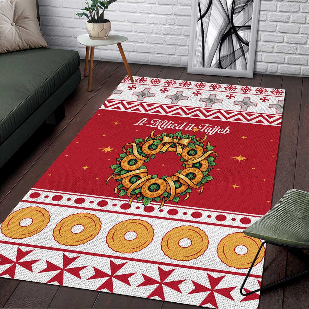 Malta Christmas Area Rug Maltese Honey Rings - Wonder Print Shop