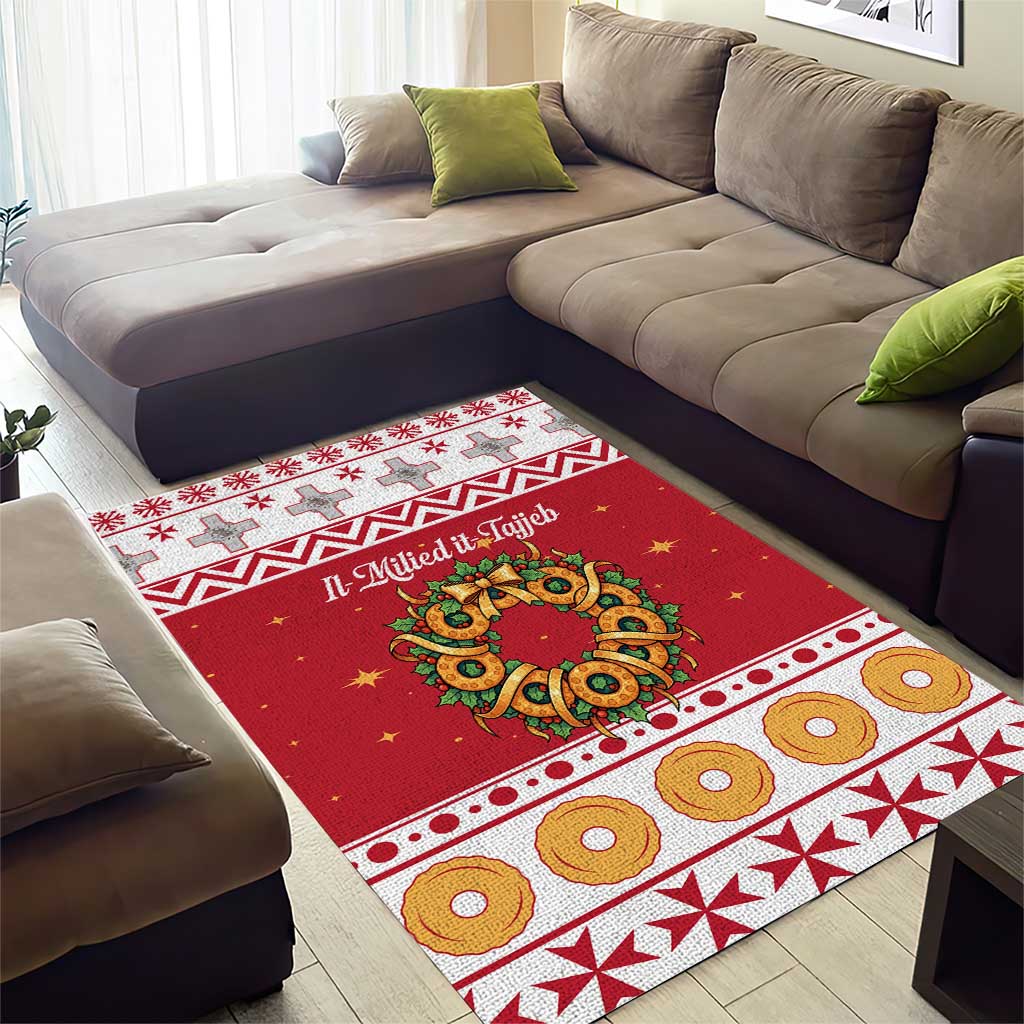 Malta Christmas Area Rug Maltese Honey Rings - Wonder Print Shop