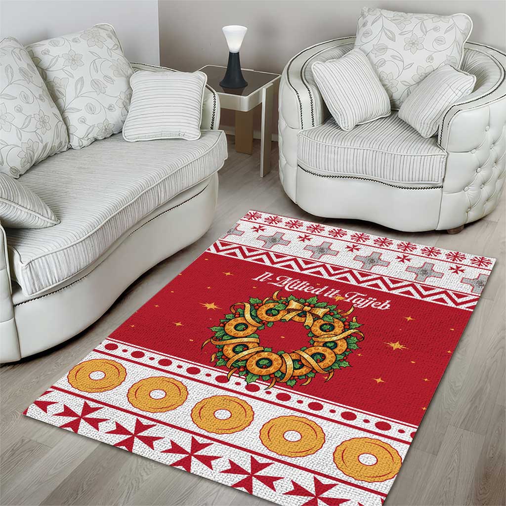Malta Christmas Area Rug Maltese Honey Rings - Wonder Print Shop