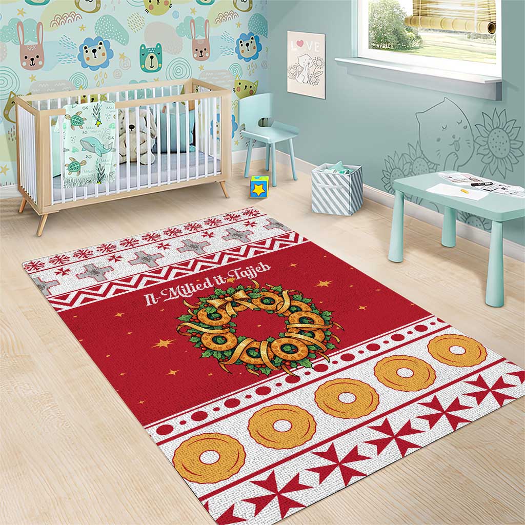 Malta Christmas Area Rug Maltese Honey Rings - Wonder Print Shop