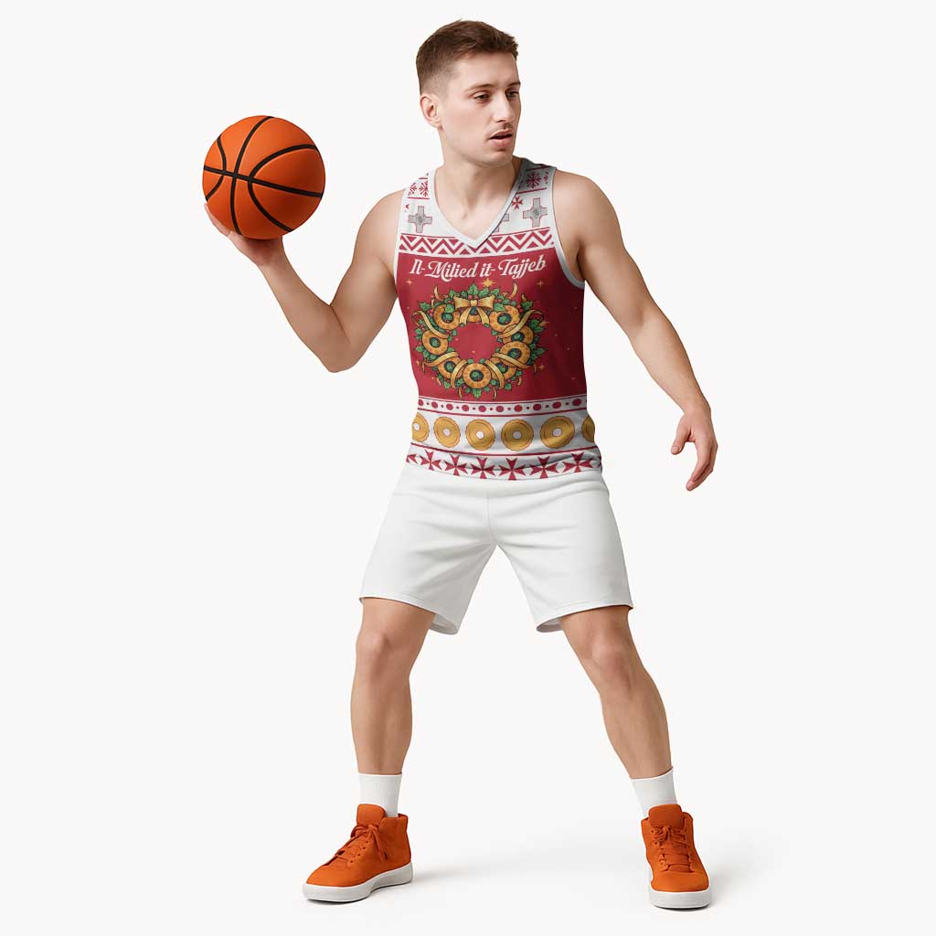 Malta Christmas Basketball Jersey Maltese Honey Rings - Wonder Print Shop