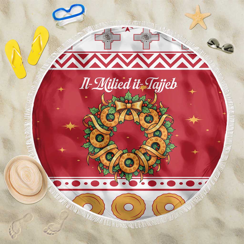 Malta Christmas Beach Blanket Maltese Honey Rings - Wonder Print Shop