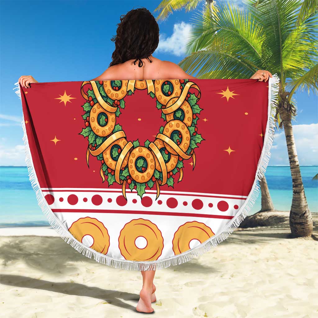 Malta Christmas Beach Blanket Maltese Honey Rings - Wonder Print Shop