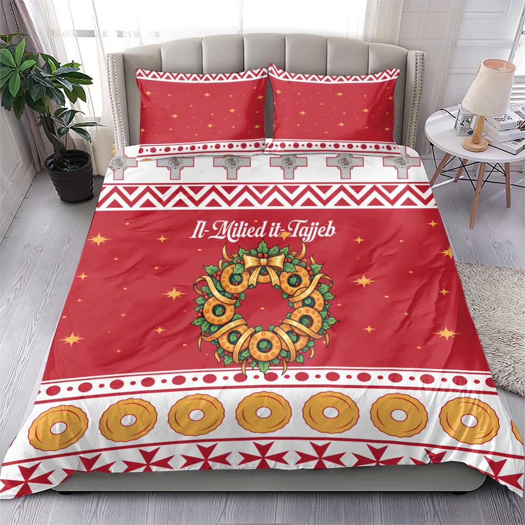 Malta Christmas Bedding Set Maltese Honey Rings - Wonder Print Shop