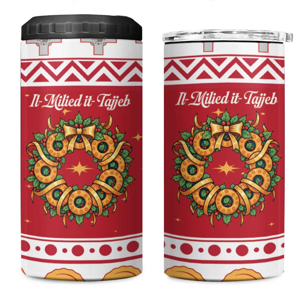 Malta Christmas 4 in 1 Can Cooler Tumbler Maltese Honey Rings - Wonder Print Shop