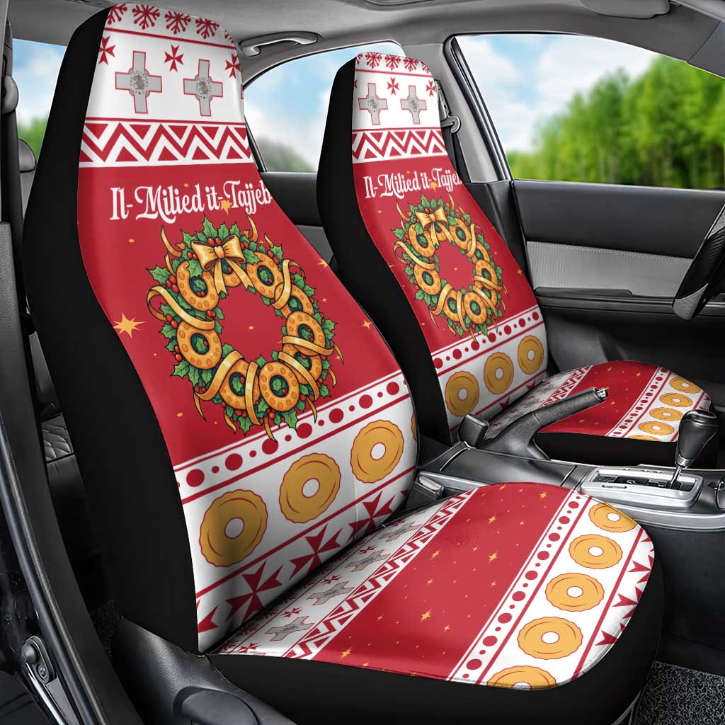 Malta Christmas Car Seat Cover Maltese Honey Rings - Wonder Print Shop