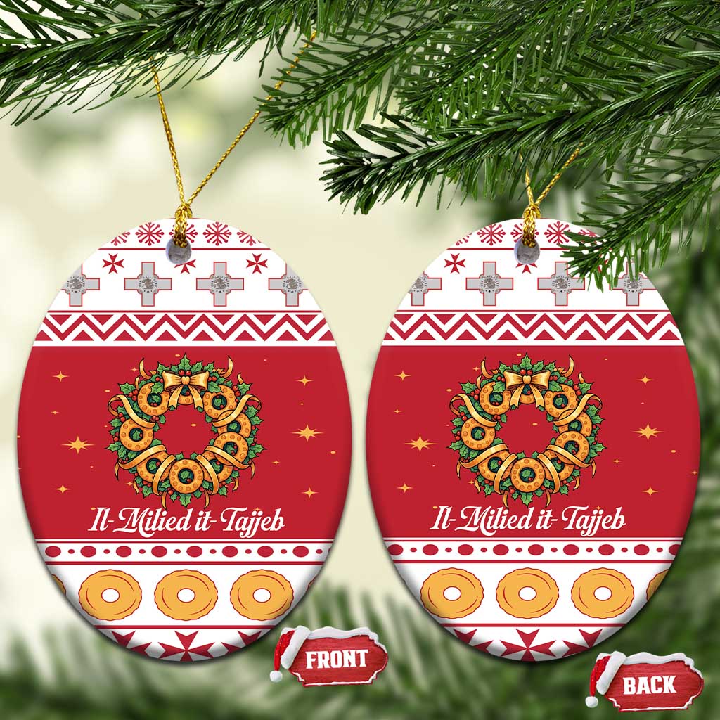 Malta Christmas Ceramic Ornament Maltese Honey Rings - Wonder Print Shop