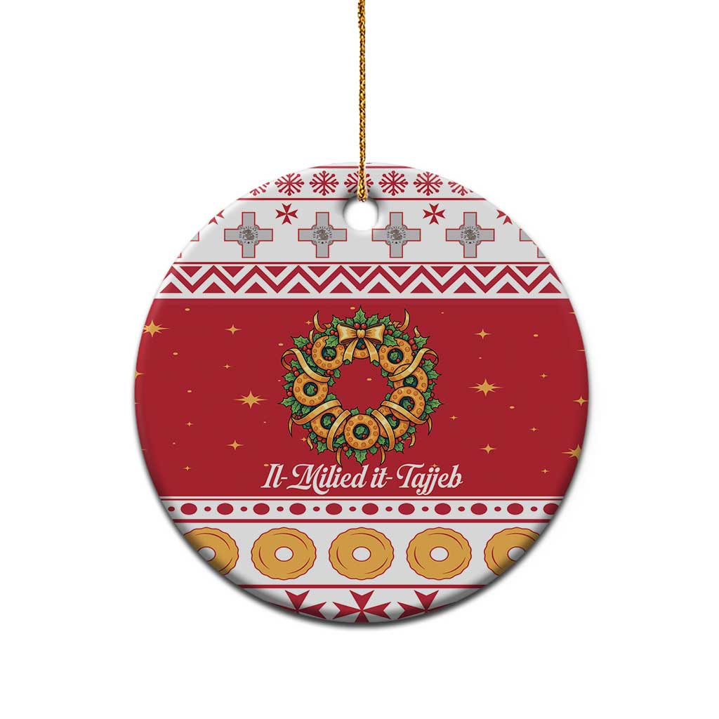 Malta Christmas Ceramic Ornament Maltese Honey Rings - Wonder Print Shop