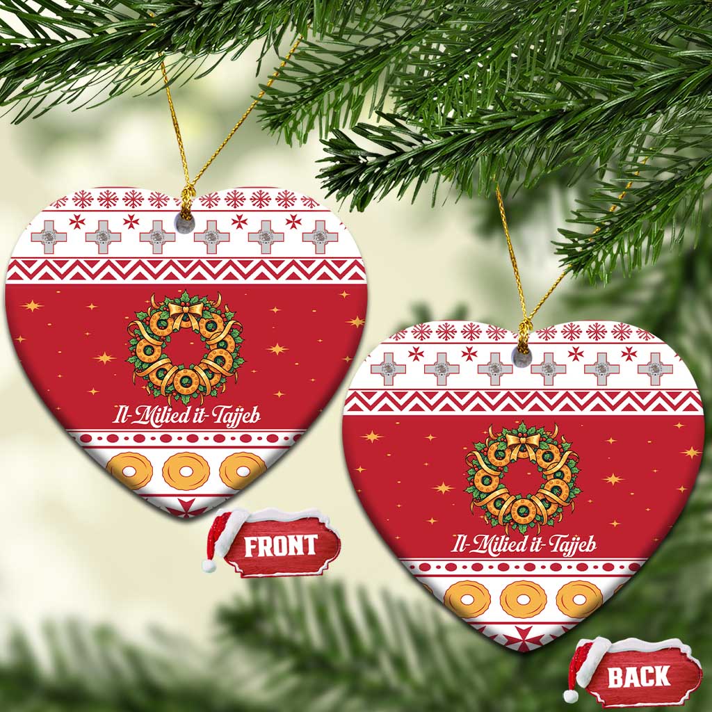 Malta Christmas Ceramic Ornament Maltese Honey Rings - Wonder Print Shop