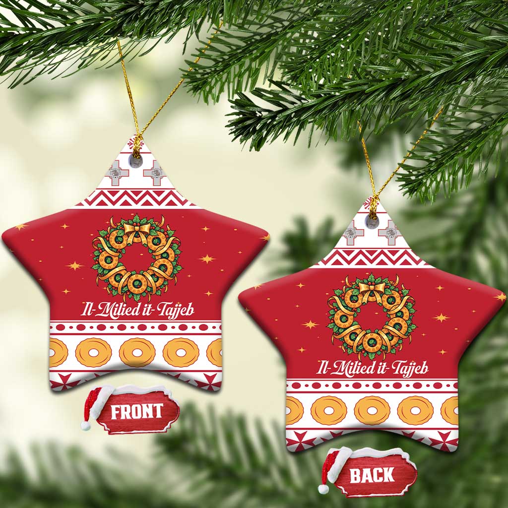 Malta Christmas Ceramic Ornament Maltese Honey Rings - Wonder Print Shop