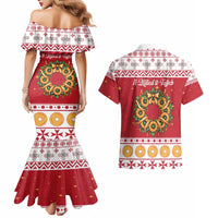 Malta Christmas Couples Matching Mermaid Dress and Hawaiian Shirt Maltese Honey Rings - Wonder Print Shop