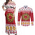 Malta Christmas Couples Matching Off Shoulder Maxi Dress and Long Sleeve Button Shirt Maltese Honey Rings - Wonder Print Shop