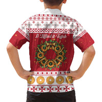 Malta Christmas Family Matching Long Sleeve Bodycon Dress and Hawaiian Shirt Maltese Honey Rings - Wonder Print Shop