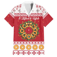 Malta Christmas Family Matching Long Sleeve Bodycon Dress and Hawaiian Shirt Maltese Honey Rings - Wonder Print Shop