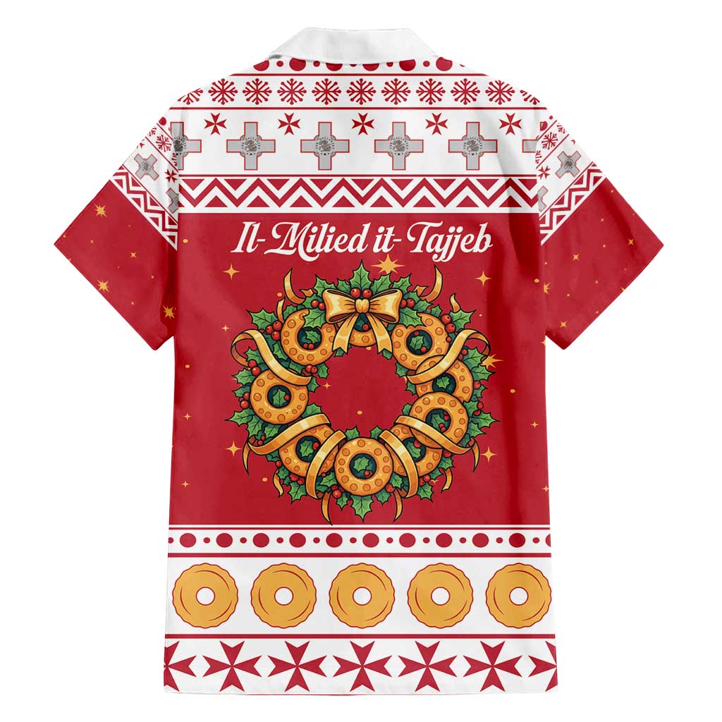 Malta Christmas Family Matching Long Sleeve Bodycon Dress and Hawaiian Shirt Maltese Honey Rings - Wonder Print Shop