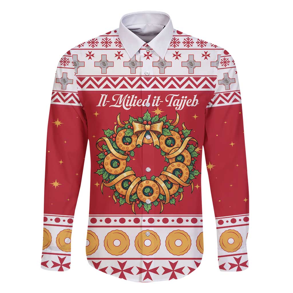 Malta Christmas Family Matching Long Sleeve Bodycon Dress and Hawaiian Shirt Maltese Honey Rings - Wonder Print Shop