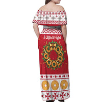 Malta Christmas Family Matching Off Shoulder Maxi Dress and Hawaiian Shirt Maltese Honey Rings - Wonder Print Shop