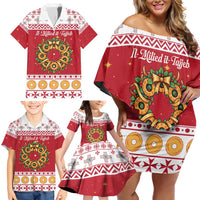 Malta Christmas Family Matching Off Shoulder Short Dress and Hawaiian Shirt Maltese Honey Rings - Wonder Print Shop