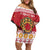 Malta Christmas Family Matching Off Shoulder Short Dress and Hawaiian Shirt Maltese Honey Rings - Wonder Print Shop