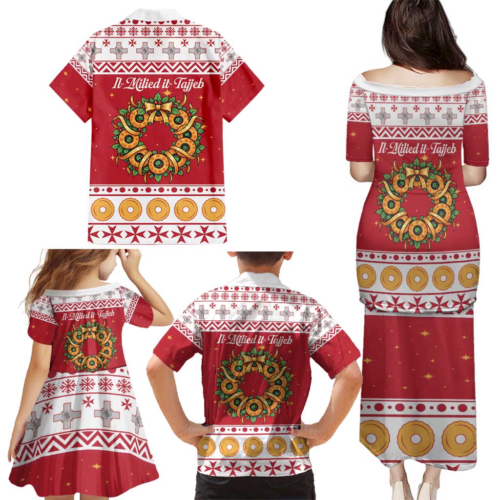 Malta Christmas Family Matching Puletasi and Hawaiian Shirt Maltese Honey Rings - Wonder Print Shop