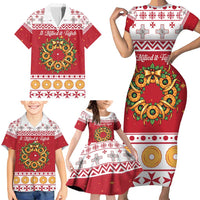 Malta Christmas Family Matching Short Sleeve Bodycon Dress and Hawaiian Shirt Maltese Honey Rings - Wonder Print Shop