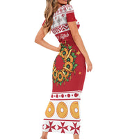 Malta Christmas Family Matching Short Sleeve Bodycon Dress and Hawaiian Shirt Maltese Honey Rings - Wonder Print Shop