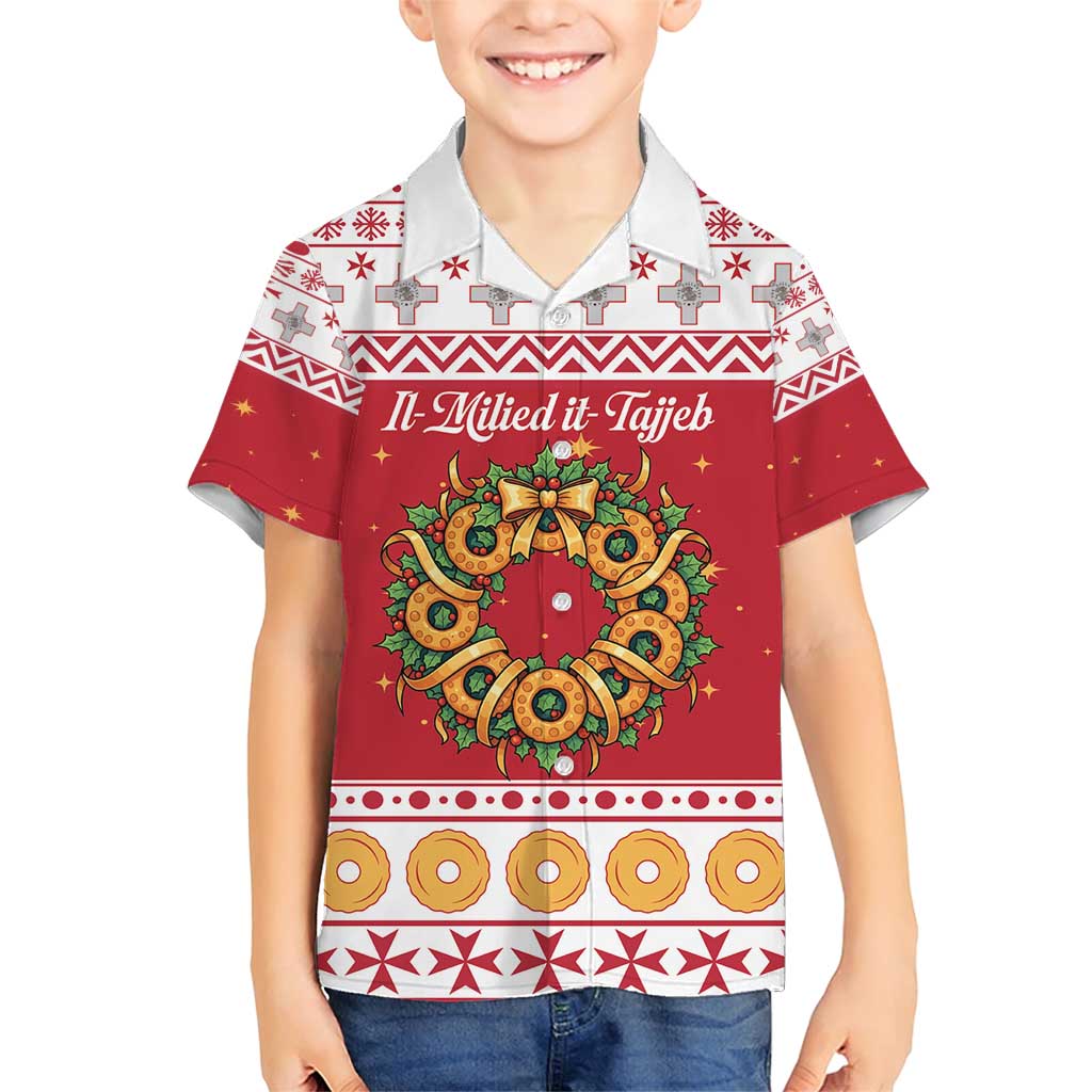 Malta Christmas Family Matching Short Sleeve Bodycon Dress and Hawaiian Shirt Maltese Honey Rings - Wonder Print Shop