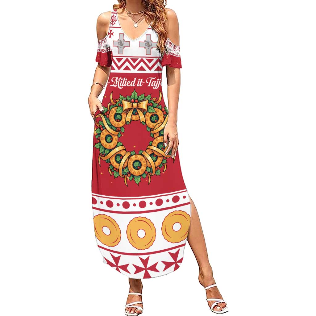 Malta Christmas Family Matching Summer Maxi Dress and Hawaiian Shirt Maltese Honey Rings - Wonder Print Shop