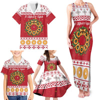 Malta Christmas Family Matching Tank Maxi Dress and Hawaiian Shirt Maltese Honey Rings - Wonder Print Shop