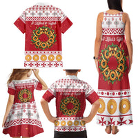 Malta Christmas Family Matching Tank Maxi Dress and Hawaiian Shirt Maltese Honey Rings - Wonder Print Shop