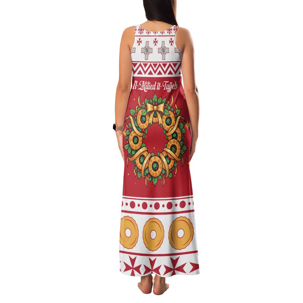 Malta Christmas Family Matching Tank Maxi Dress and Hawaiian Shirt Maltese Honey Rings - Wonder Print Shop