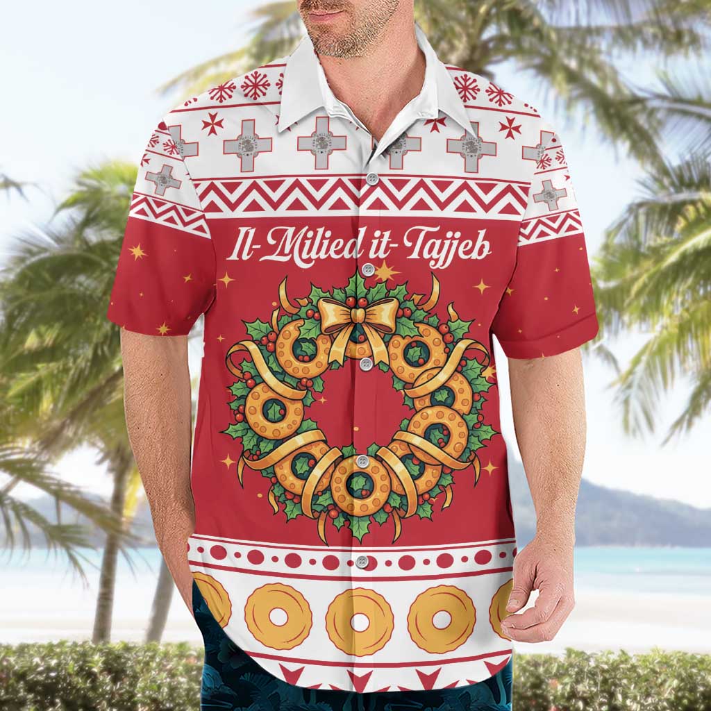 Malta Christmas Hawaiian Shirt Maltese Honey Rings - Wonder Print Shop