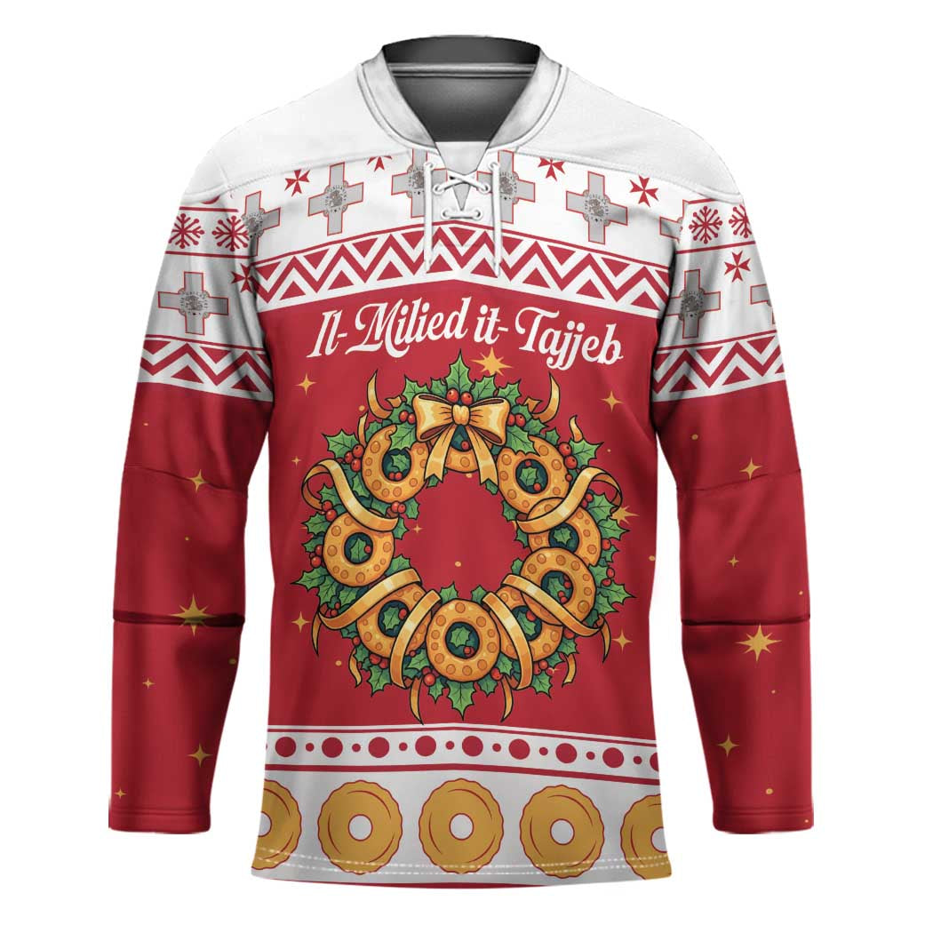 Malta Christmas Hockey Jersey Maltese Honey Rings - Wonder Print Shop