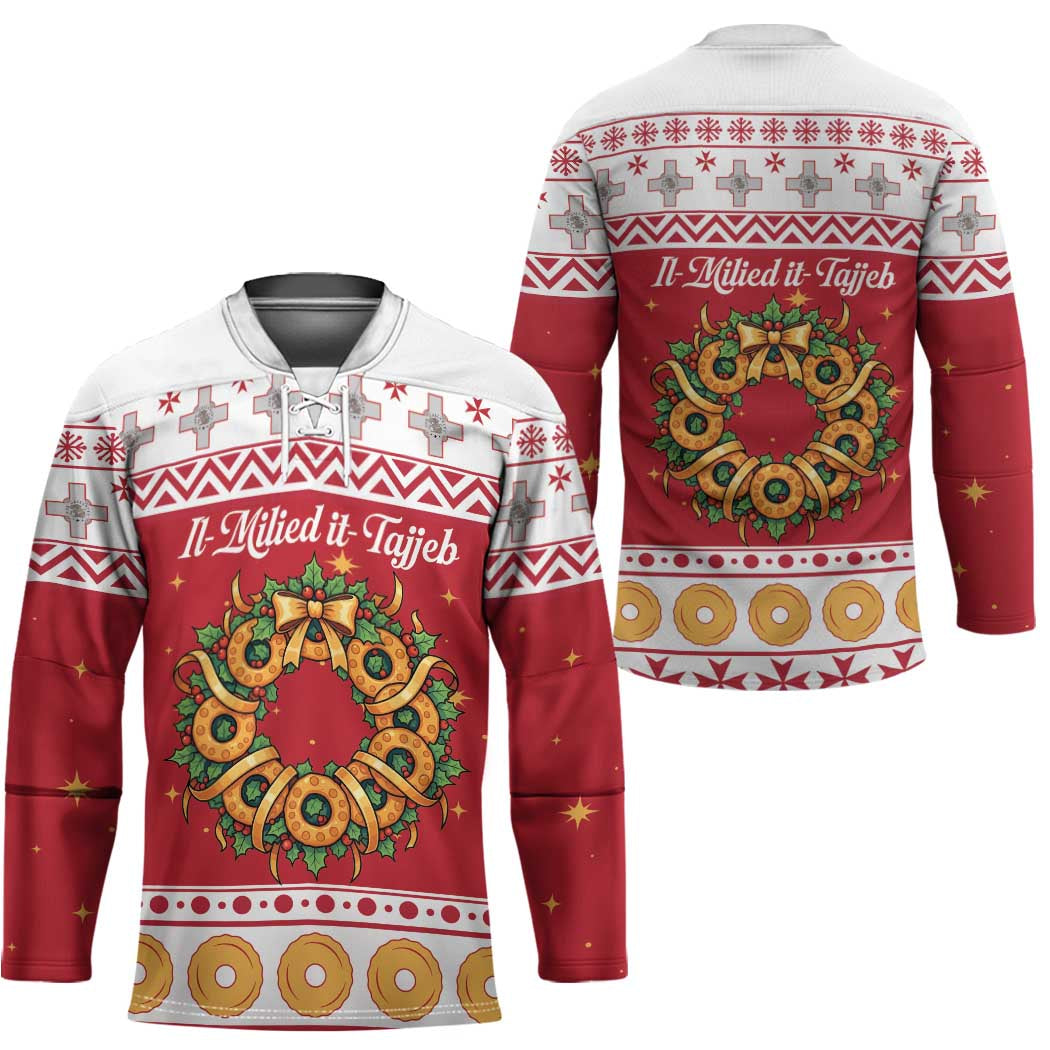 Malta Christmas Hockey Jersey Maltese Honey Rings - Wonder Print Shop