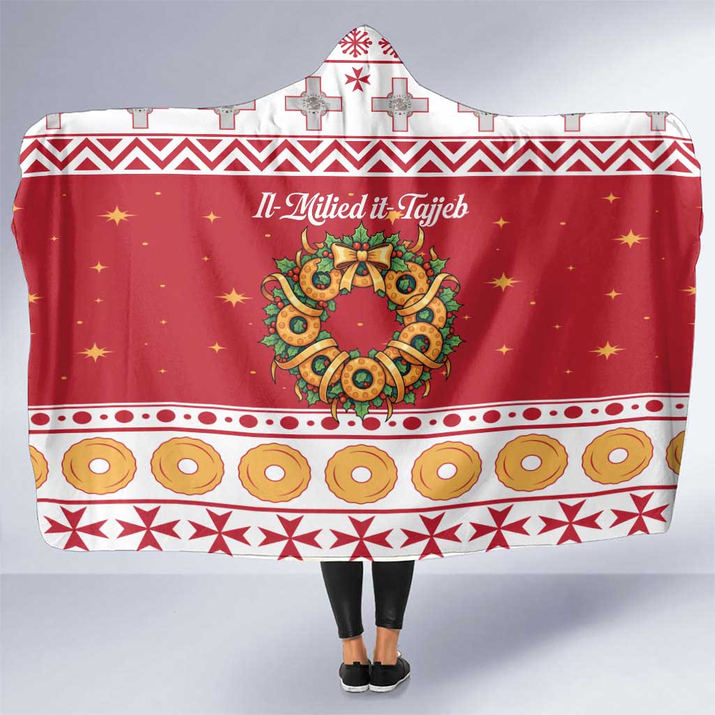 Malta Christmas Hooded Blanket Maltese Honey Rings - Wonder Print Shop