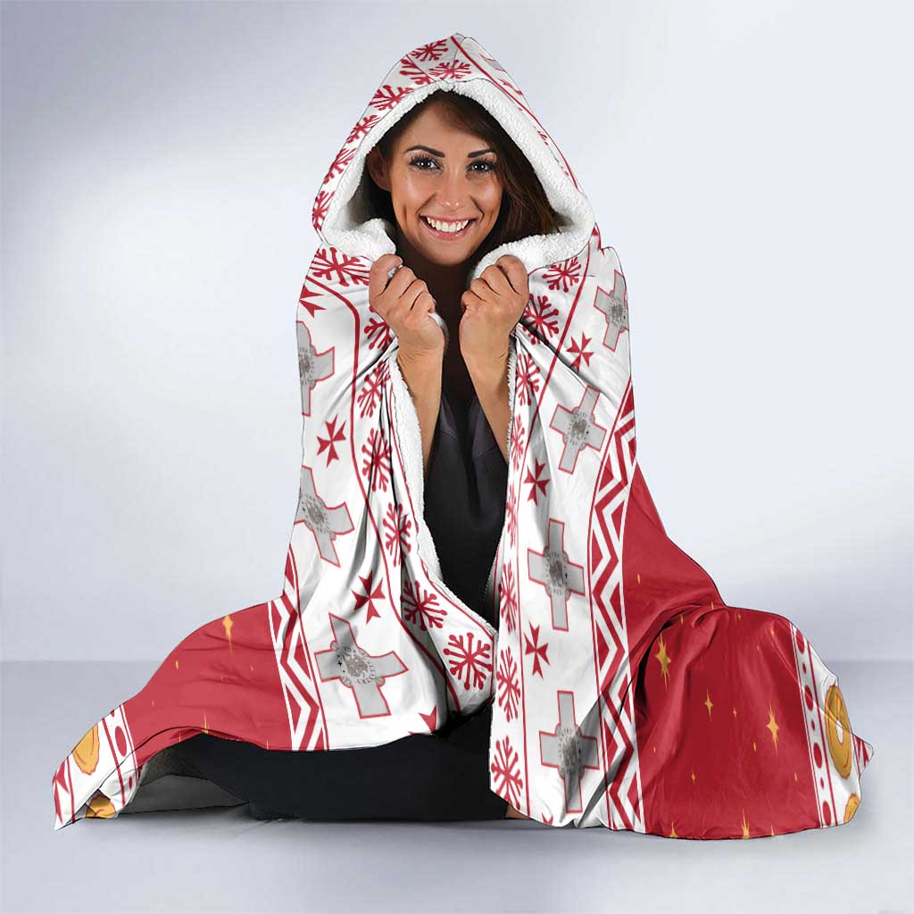 Malta Christmas Hooded Blanket Maltese Honey Rings - Wonder Print Shop