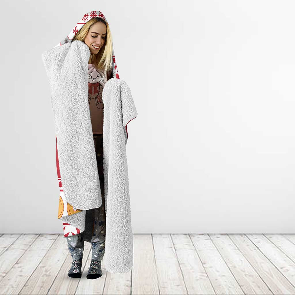 Malta Christmas Hooded Blanket Maltese Honey Rings - Wonder Print Shop