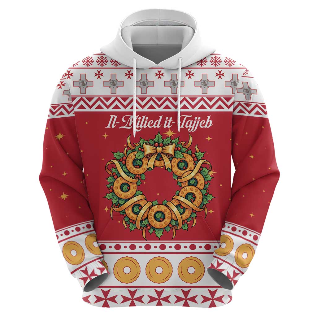 Malta Christmas Hoodie Maltese Honey Rings - Wonder Print Shop